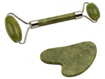 Сет роллер и гуаша "Rituals" из нефрита, зеленый