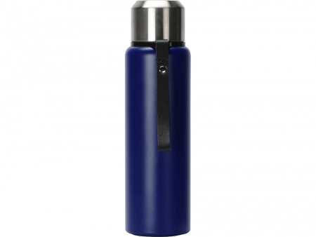 Вакуумный термос "Story" c покрытием powder, тубус, синий