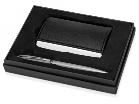 Набор «Партнер»: визитница, ручка шариковая, черный
