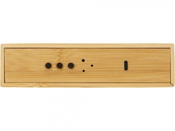 Часы настольные с беспроводной зарядкой «Index», 10 Вт, бамбук (Р)