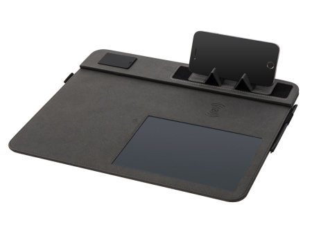 Многофункциональный коврик для мыши «Multi Pad» с беспроводной зарядкой и LCD экраном, 10 Вт, черный