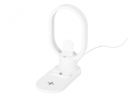 Беспроводная зарядная станция 4-в-1 "Portal" c лампой, 15 Вт, белый