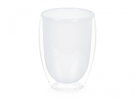 Стакан с двойными стенками, белый внутри