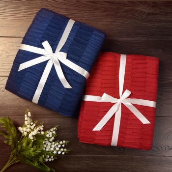 Плед "Wave", красный, акрил 100%, 180гр/м2, 130*150 см