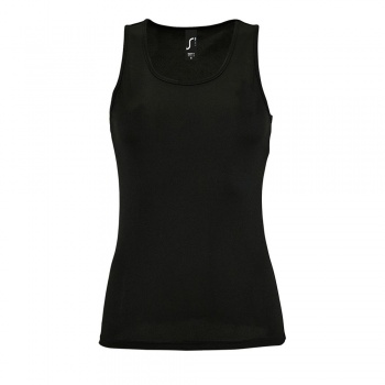 Майка женская Sporty TT Women, черная Майка женская Sporty TT Women, черная
