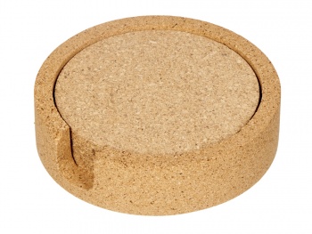 Набор костеров из пробки на подставке из пробки "Krock"