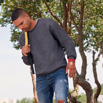 Толстовка мужская с начесом  "Сlassic Set-In Sweat", черный_L, 80% х/б, 20% п/э, 280 г/м2