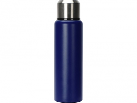 Вакуумный термос "Story" c покрытием powder, тубус, синий