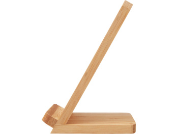 Беспроводное зарядное устройство 2-в-1 с подсветкой лого «Reedia S4», 15 Вт, бамбук, черный