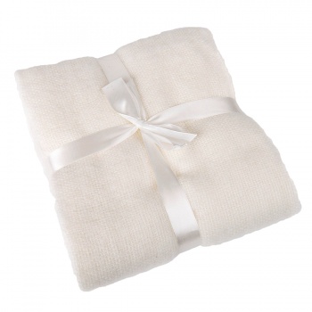 Плед "MOHAIR",  белый,  130х150 см, акрил,