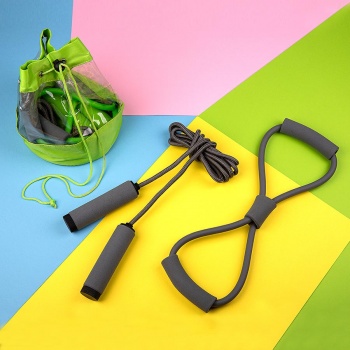 Набор SPORT UP, эспандер, скакалка, сумка, зеленый, полиуретан