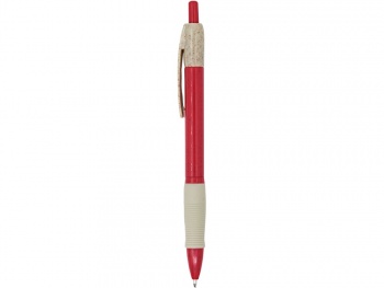 Ручка шариковая HANA из пшеничного волокна, бежевый/красный