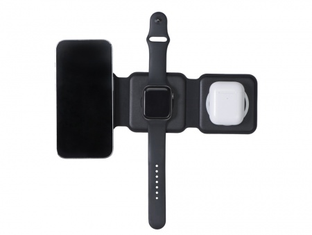 Беспроводное зарядное устройство 3-в-1 «Road», 15 Вт, черный