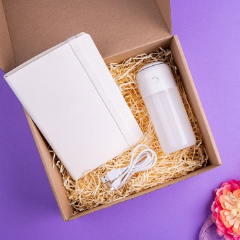 Набор подарочный FLORAL EGOIST: бизнес-блокнот, увлажнитель, белый