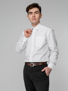 Рубашка мужская с длинным рукавом Collar, белая Рубашка мужская с длинным рукавом Collar, белая