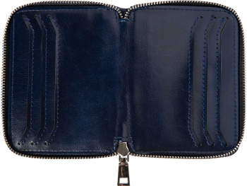 Картхолдер на молнии для 8 пластиковых карт с RFID защитой "Fabrizio", синий