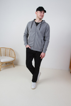 Толстовка мужская STAN с капюшоном на молнии футер с начёсом 280, 17, Ярко-зелёный,  (26)  (52/XL)