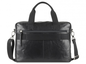 Сумка Mano "Don Luca", натуральная кожа в черном цвете, 37 х 27 х 6 см