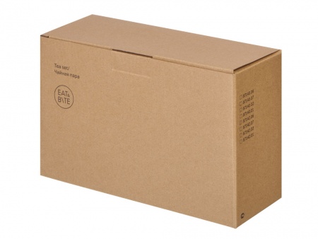 Чайная пара "Brighton" : блюдце овальное, чашка, коробка, красный