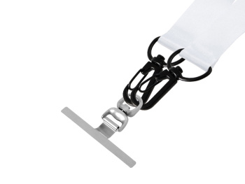 Ланъярд 2 см под сублимацию с 2-мя трендовыми карабинами и металлическим держателем для телефона, черный