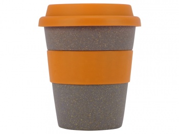 Стакан с силиконовой крышкой "Cafe", оранжевый