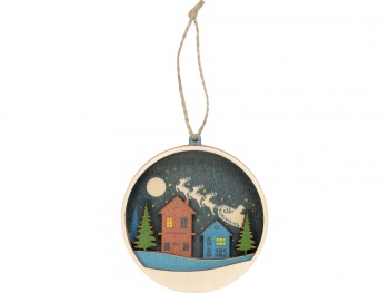 Подвеска деревянная многослойная «Ночь перед рождеством»