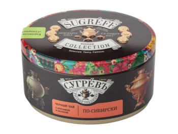 Ж/б "По-сибирски" + монпансье малиновые. Чёрный чай с травами.