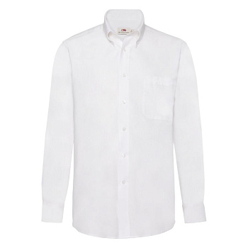 Рубашка "Long Sleeve Oxford Shirt", белый_S, 70% х/б, 30% п/э, 130 г/м2