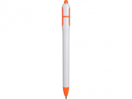 Ручка шариковая с белым корпусом и цветными вставками, белый/оранжевый