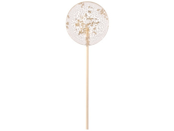 Леденец "Круг" прозрачный из изомальта с серебристой посыпкой, 30 гр.