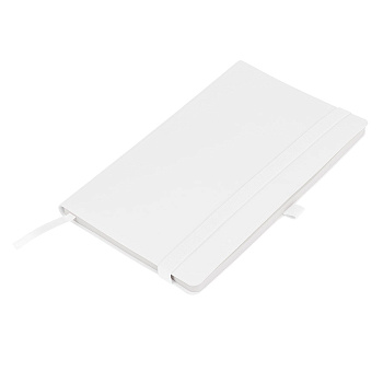 Бизнес-блокнот GRACY, 130х210 мм, белый, кремовая бумага, гибкая обложка, в линейку, на резинке