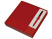 Набор блокнот в гибкой обложке А5 и металлическая шариковая ручка "Nabokov", красный