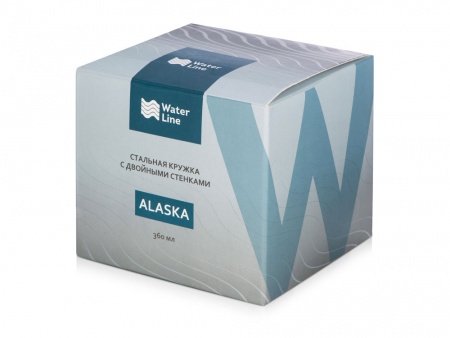 Кружка стальная Alaska с крышкой слайдером, powder coating, синий