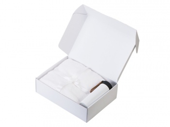 Подарочный набор с пледом, термосом "Cozy hygge" 2.0, белый