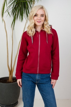 Толстовка женская STAN с капюшоном на молнии сэндвич 320, 19, Черный,  (173)  (46/M)