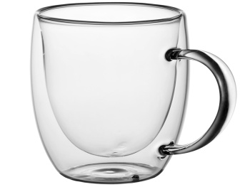 Кружка с двойными стенками на подставке с ложкой "Teatrio"