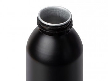 Алюминиевая бутылка для воды с ручкой "Plain Alu", 650 мл, черный