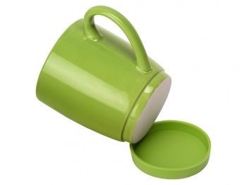 Кружка на 310 мл с силиконовой подставкой, шт., зеленый