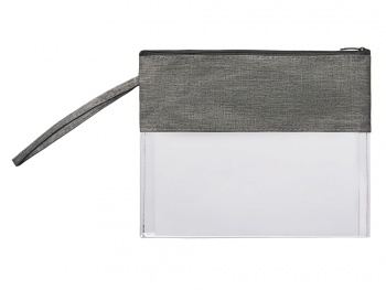 Косметичка из PVC и ткани "Leony", прозрачный/темно-серый