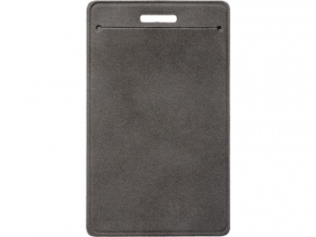 Вертикальный чехол для пропуска из экокожи "Alicante", темно-серый