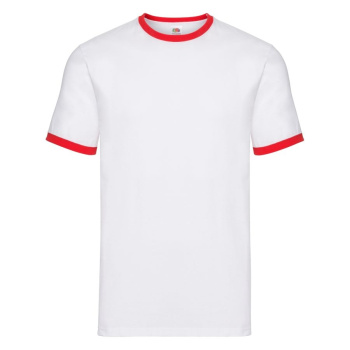 Футболка "Ringer T", белый с красным_S, 100% х/б, 160 г/м2