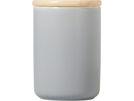 Кружка с ручкой и крышкой из каучукового дерева Jeny, серый