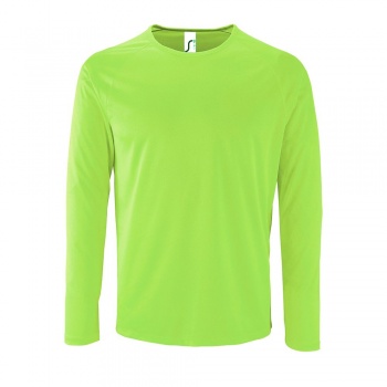 Футболка с длинным рукавом Sporty LSL Men, неоново-зеленая Футболка с длинным рукавом Sporty LSL Men, неоново-зеленая
