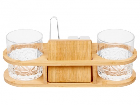 Набор для виски на бамбуковой подставке "Boulevardier"