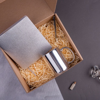 Набор подарочный QUEEN DIARIES: ежедневник, ручка, кружка, серебристый