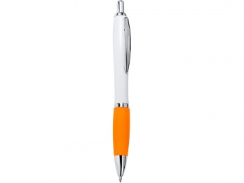Ручка пластиковая шариковая CARREL с антибактериальным покрытием, белый/апельсин