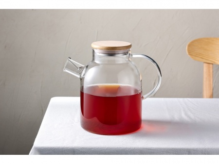 Стеклянный чайник с бамбуковой крышкой "Sencha M"