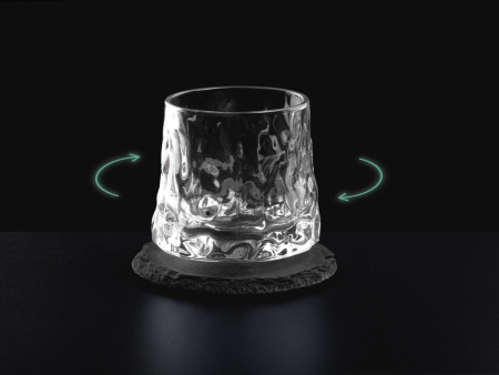 Вращающийся бокал для виски на сланцевом костере "Bromo"