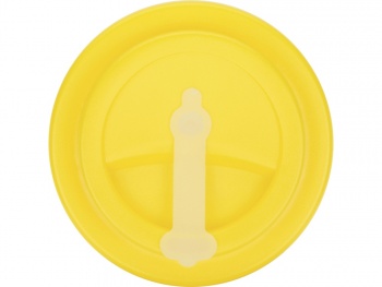 Пластиковый стакан Take away с двойными стенками и крышкой с силиконовым клапаном, 350 мл, белый/желтый