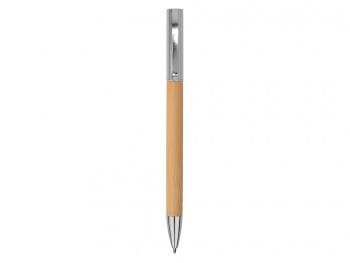 Ручка бамбуковая шариковая "Saga", хром/бамбук